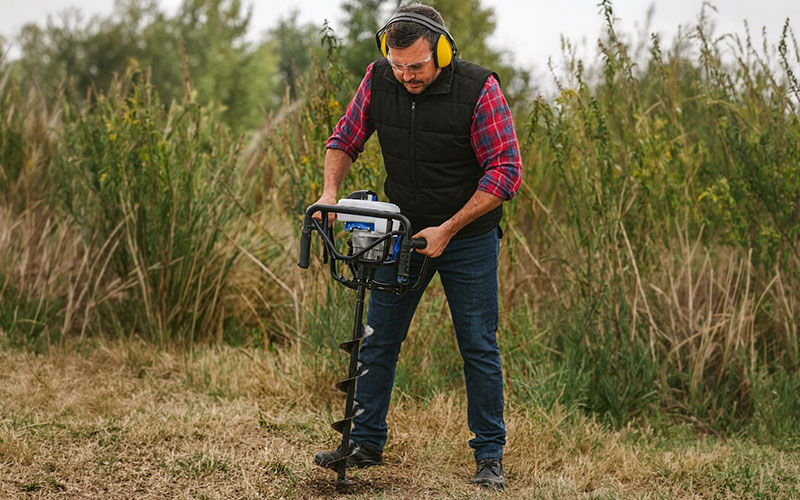 Hyundai 35180 - 52cc 2-Stroke Earth Auger with 3 Bits Included