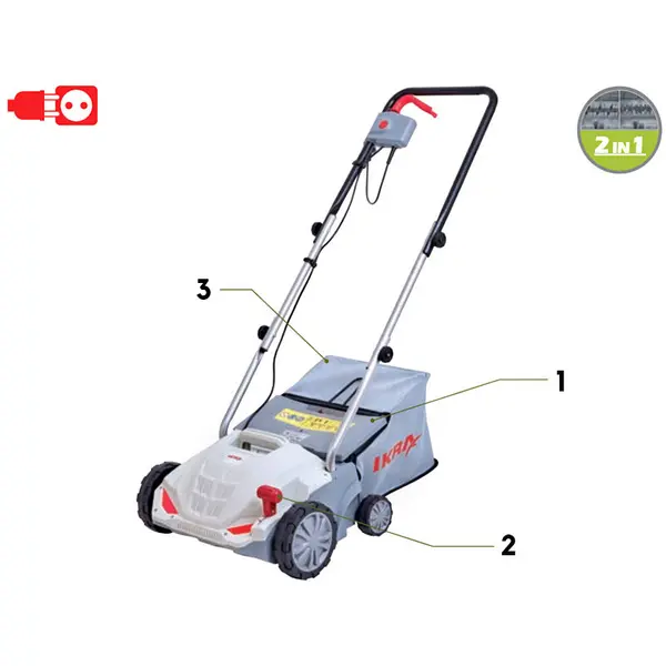Ikra IEVL 1532 - Arieggiatore Scarificatore Elettrico 2 in 1 