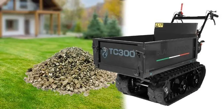 utilizzo Italian Power TC300BLACK - Motocarriola Cingoli in Gomma