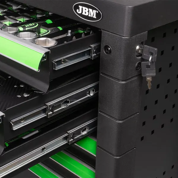 JBM 53904 - Carrello a 7 Cassetti con Assortimento 172 Utensili CrV