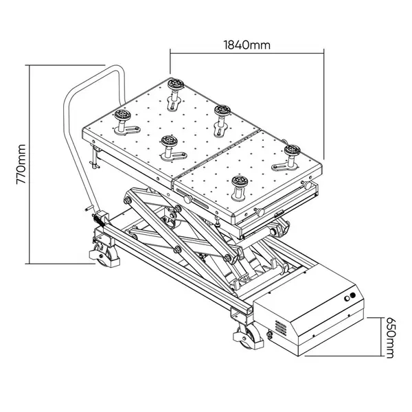 JBM 54386 - Tavolo Idraulico per Batterie per Veicoli Elettrici 1200 kg
