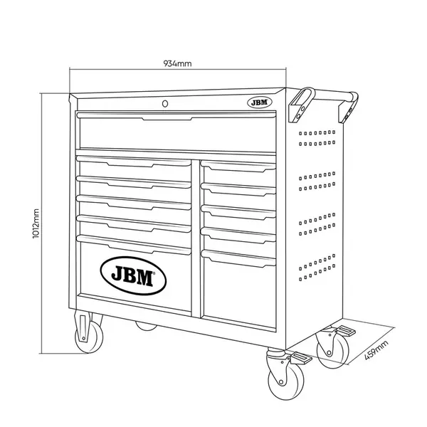 JBM 54725 - Carrello Portautensili 11 Cassetti con Set 332 Attrezzi CrV