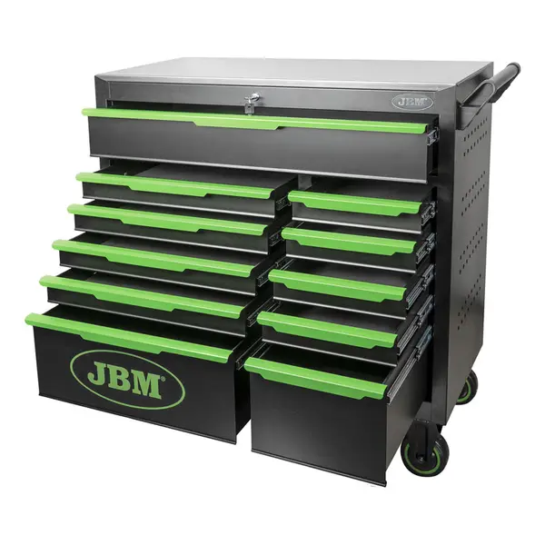 JBM 54725 - Carrello Portautensili 11 Cassetti con Set 332 Attrezzi CrV