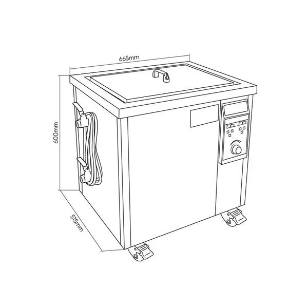 JBM 54733 - Pulitore a Ultrasuoni 53 L Professionale per Componenti Industriali