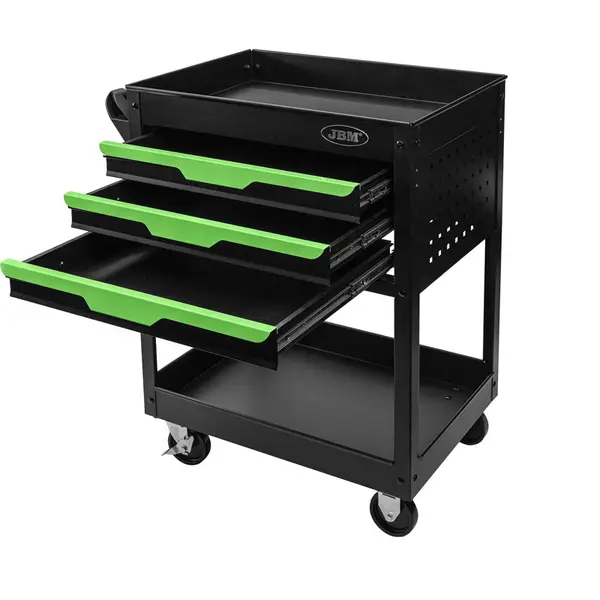 JBM 54839 - Carrello da Lavoro Professionale con 3 Cassetto, Vassoio e Griglie