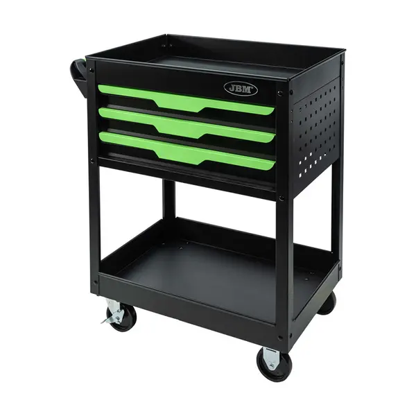 JBM 54839 - Carrello da Lavoro Professionale con 3 Cassetto, Vassoio e Griglie