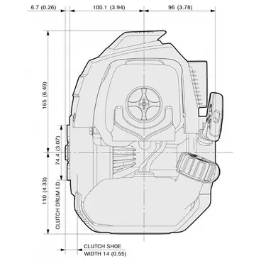 misure motore Kaaz KVR 530 Z - Decespugliatore A Zaino 2 tempi