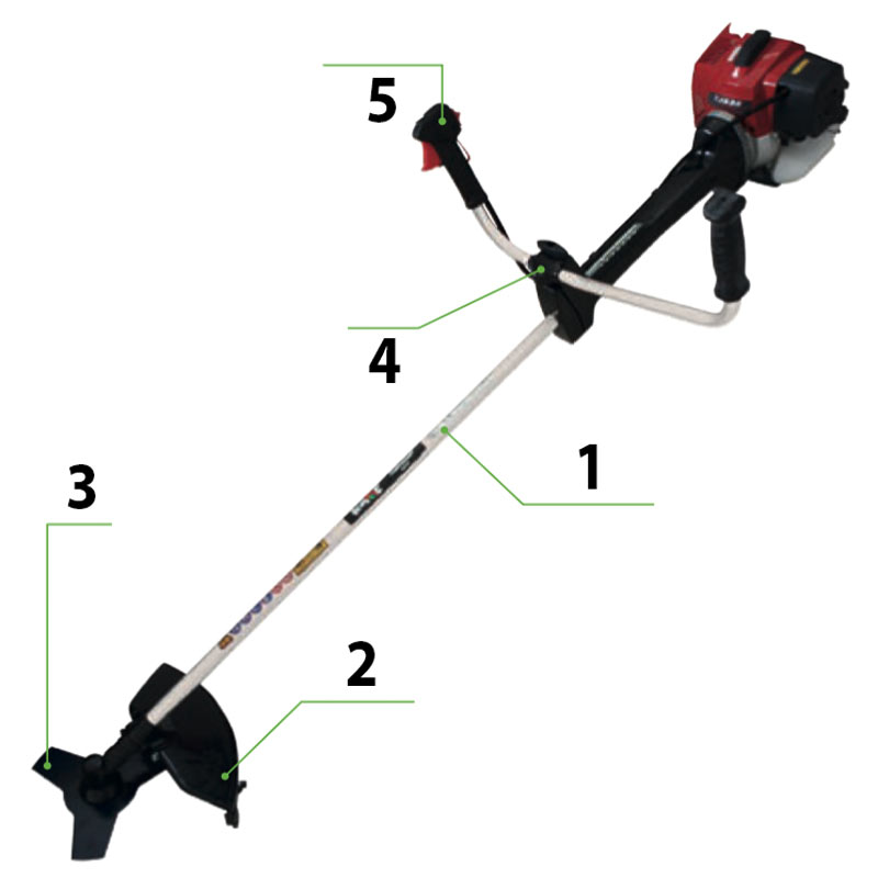 Kaaz KV 450 W 026455 - 2-Stroke Petrol Brushcutter with Kawasaki Engine, 45.4 cc