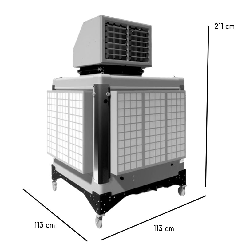 dimensions du refroidisseur d'air industriel KALTERMANN FRESH 150