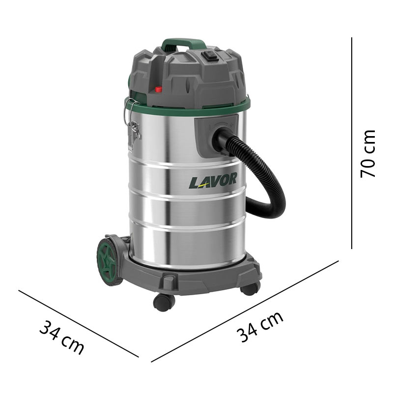 Lavor Dozzy Power 30XS vacuum cleaner dimensions, 30-litre professional vacuum cleaner with compact structure and trolley