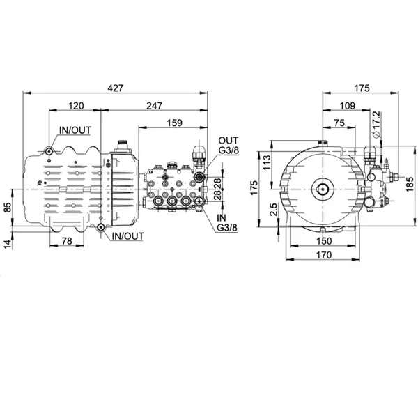 Lavor MPW3.5 - Motopompa Professionale Disegno Albero