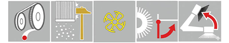 Caratteristiche principali Lavor SLG 700 ET con scuotifiltro elettrico, trazione meccanica e aspirazione polveri