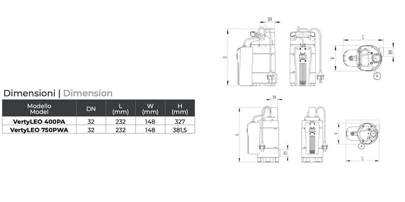 Leo VertyLEO 750PWA - Drainage Electric Pump