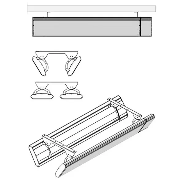 MO-EL Twin Bracket 7704 - Supporto Doppio Lampada 