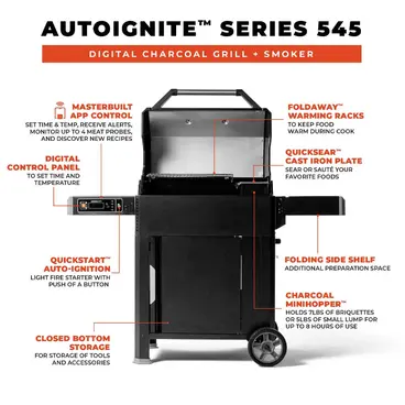 Masterbuilt AutoIgnite Series 545 - Griglia a Carbone e Affumicatore Digitale modello MB20042724