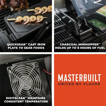 Masterbuilt AutoIgnite Series 545 - Griglia a Carbone e Affumicatore Digitale modello MB20042724