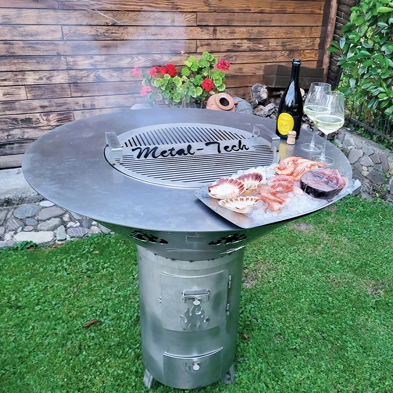 Metal Tech Grill J'Adore - Steel Barbecue Grill with Support Surface