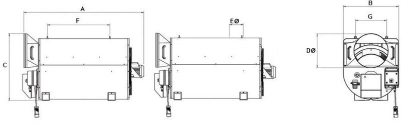 Munters GPmp 100 Hanging Hot Air Generator LPG/Diesel 6600 m³/h