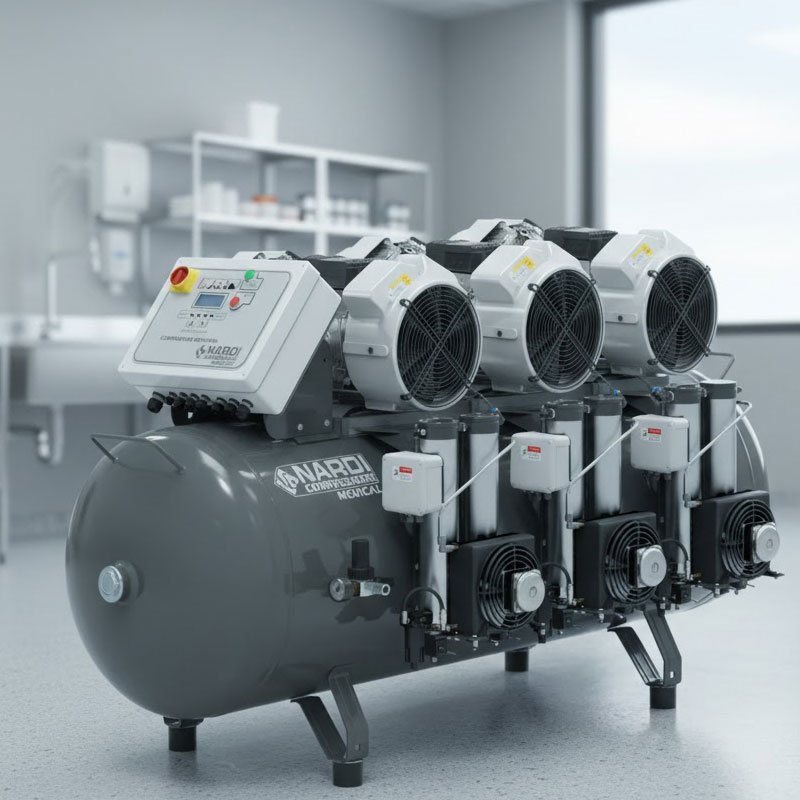 Nardi Extreme MPD 500 L - Three-Phase Dental Compressor with Dryer