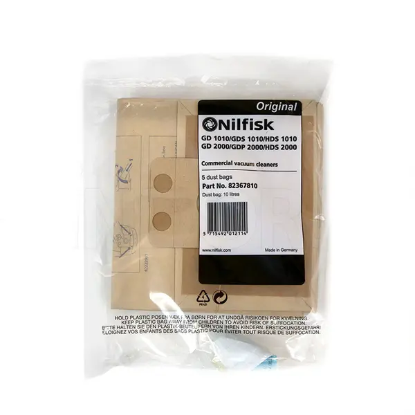Nilfisk 82367810 - Kit 5 Sacchi Polvere di Carta