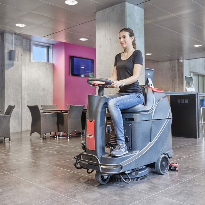 Nilfisk AS530R - 24V Rechargeable Battery-Powered Ride-On Scrubber Dryer