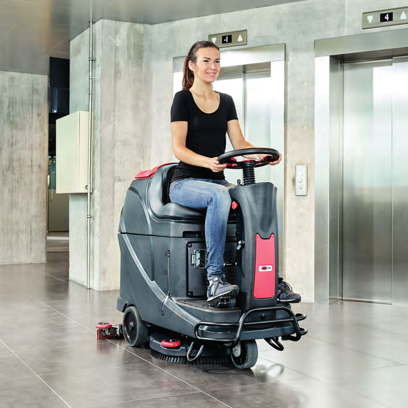 Nilfisk AS530R - 24V Rechargeable Battery-Powered Ride-On Scrubber Dryer