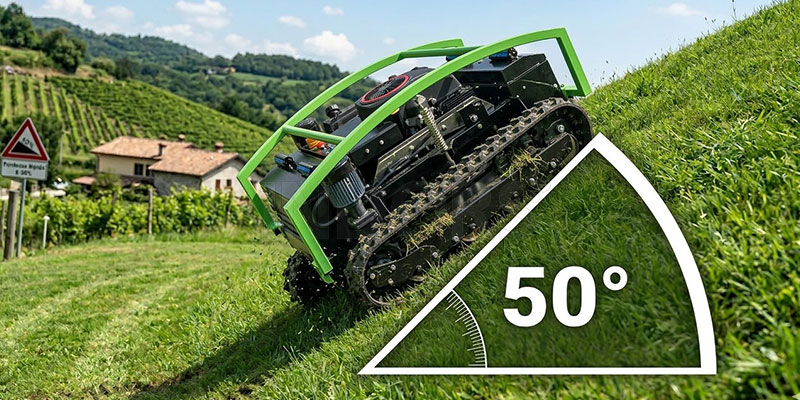 Pogo M-Tech SKK 80 - Radio-Controlled Robot Lawnmower for Slopes up to 50°