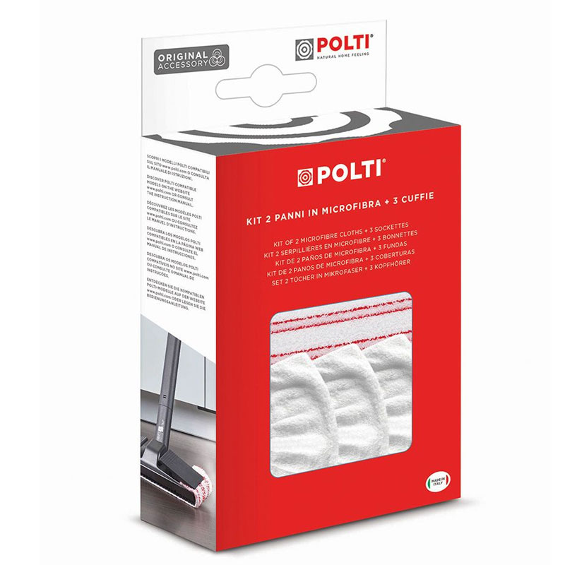 Polti PAEU0324 - Kit of 2 cloths + 3 caps for Polti Vaporetti