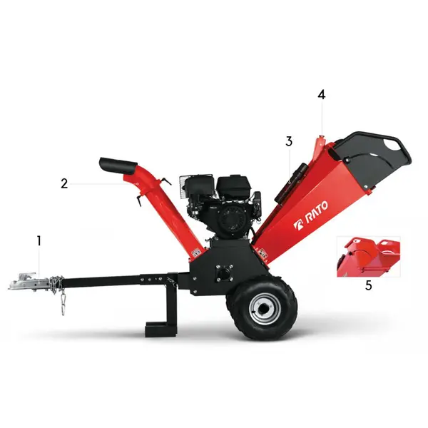 Rato GS1500 - Biotrituratore Elettrico a Benzina 420 cc Altezza 65 cm