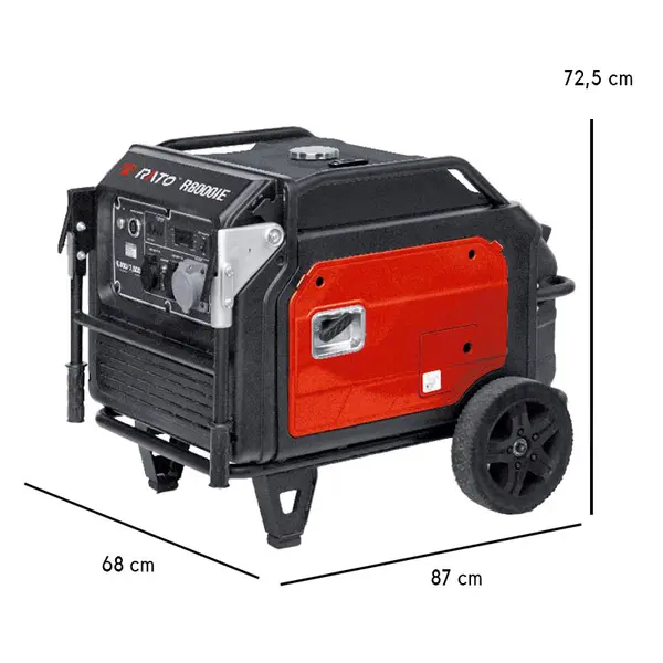 dimensione RATO Inverter R8000 iE- Gruppo Elettrogeno AVR 7,5 kW