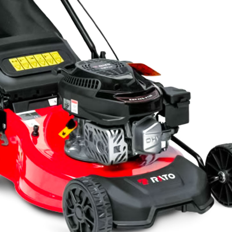 Rato Italian Power RMP46Q-V125 - Tondeuse à gazon poussée 125 cm³ avec bac de ramassage et éjection arrière