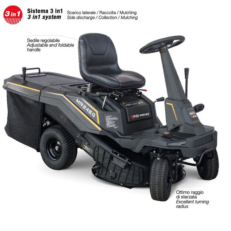 Rato Italian Power MR 24 EG - Rider Trattorino Tagliaerba 3 in 1 con Mulching