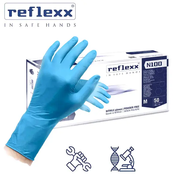 Reflexx N100 - Guanti Nitrile Alto Spessore con Protezione Chimica