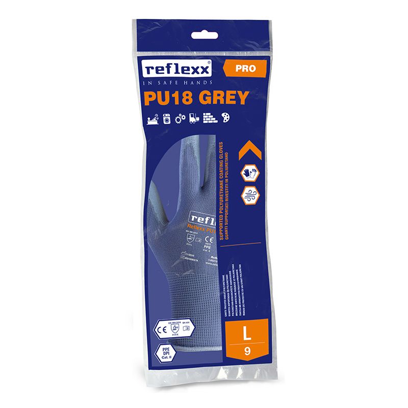 Guanti In Nylon Con Rivestimento PU, Jah N-PU-18, Calibro 18, Blu, Taglia 10 (12 Paia) – Ottima Presa E Compatibili Touchscreen