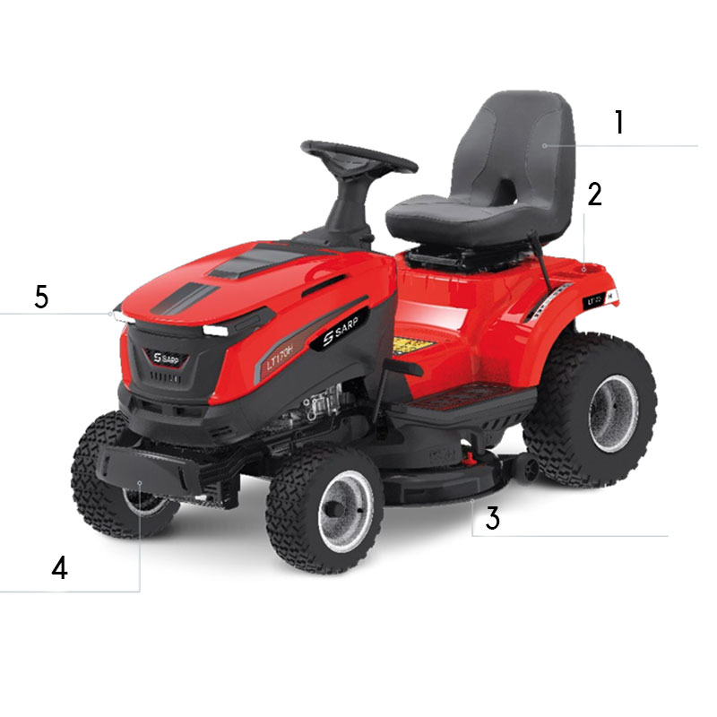 Sarp L 170 HT - 108 cm Side Discharge Mulching Ride-On Mower