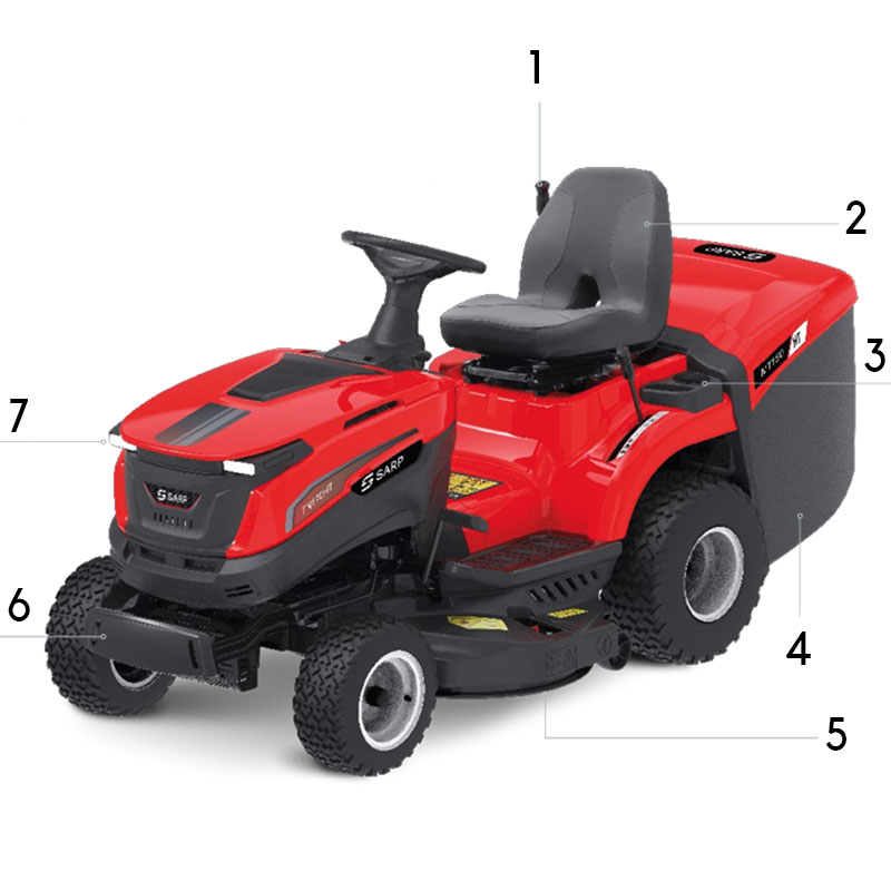 Sarp TN 170 HT - Ride-On Mower with 245 L Collection Bag