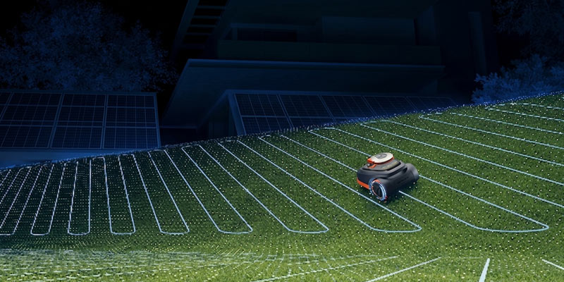 Segway Navimow H215E on sloped terrain