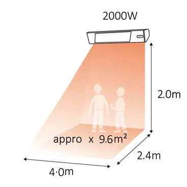 Sined Caldo Vetro Nero 2000 WiFi - Lampada Infrarossi riscaldante da esterno