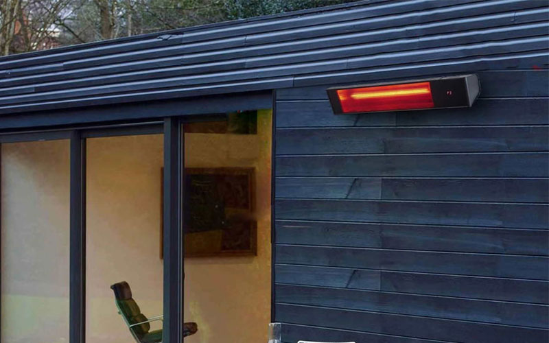 Sined Caldo Vetro Nero 2000 WiFi - Lampada Infrarossi a 3 potenze 2 kW con Wi-Fi