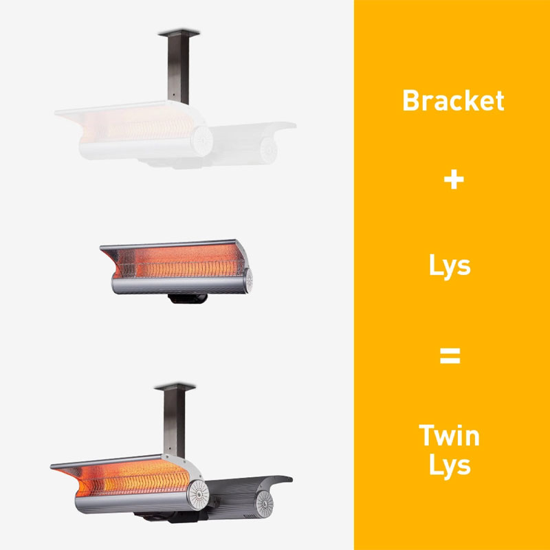 Sined 4000W Ceiling Infrared Heater - 2000W + 2000W Double Infrared Lamp