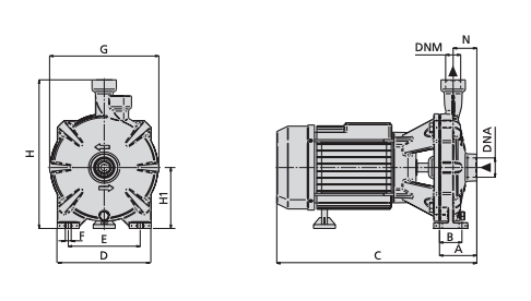 Speroni CM 54 CM 55 disegno elettropompa Speroni