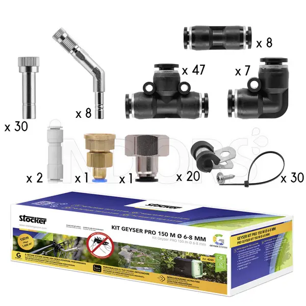 Stocker Geyser Pro kit per perimetro giardino anti zanzare 150 m