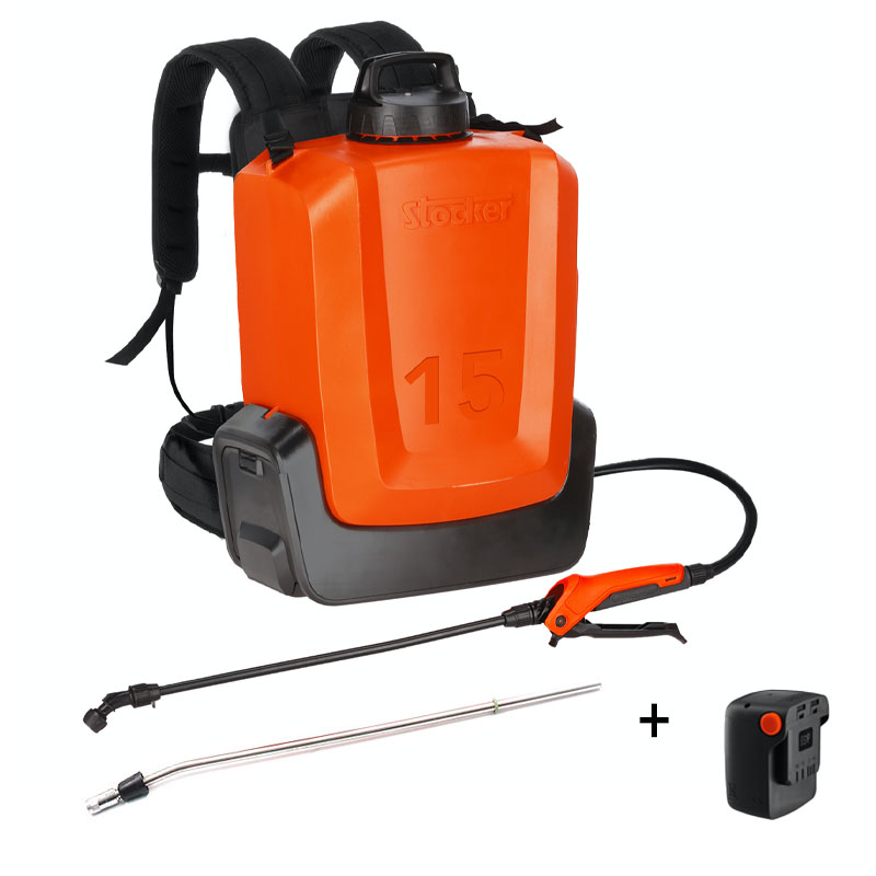 Stocker Ergomist 405 PLUS - KIT Pompa a zaino 15 L e batteria 2.6 Ah per irrorazione e diserbo