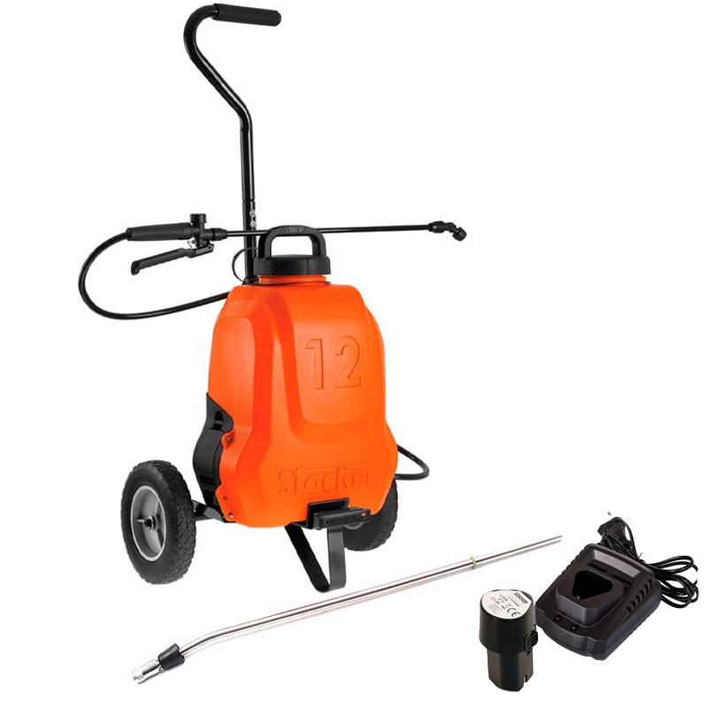 Stocker 1239 - Pompa a Zaino e Trolley Elettrica 12 L - con Batteria e Caricatore Inclusi