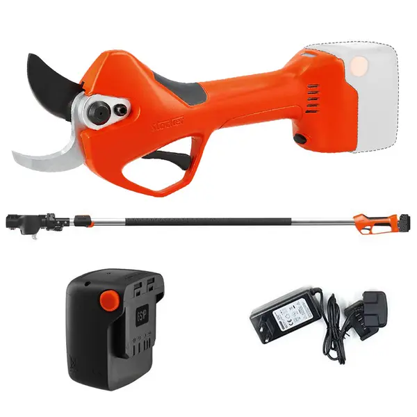 Stocker 63604 Kit Forbice Magma E-40 TP 21 V + Manico Telescopico Orientabile + Batteria + Caricabatterie