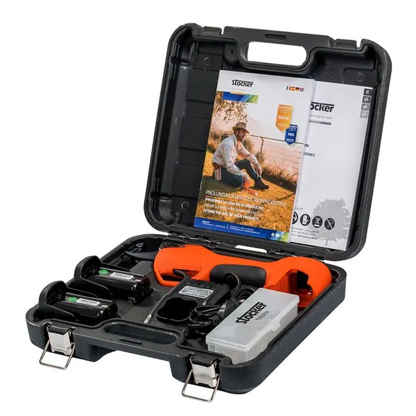 dotazione standard Stocker Vulcano E-30 TP - Forbice Brushless Batteria 150 W Progressiva e Automatica