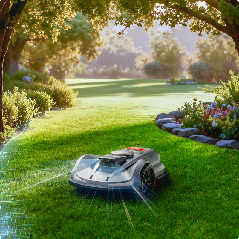 Sunseeker X3 Plus - Tondeuse à gazon robotisée sans fil multizone avec antenne RTK incluse