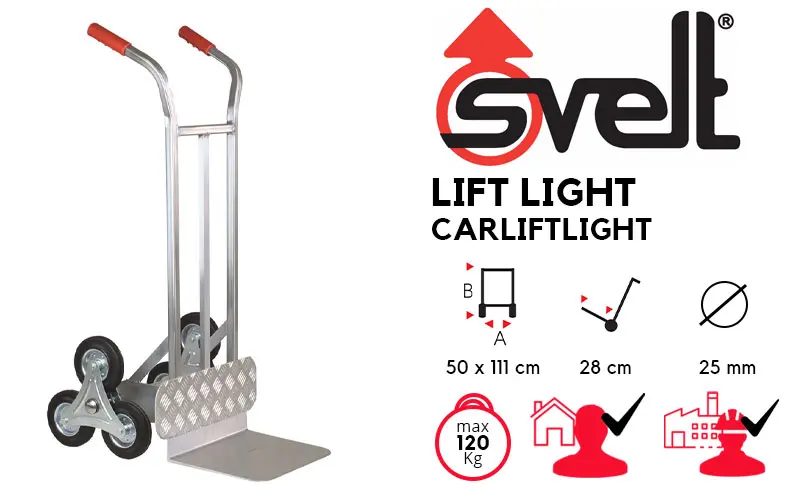 Svelt Lift Light CARLIFTLIGHT - Carrello Saliscale Professionale in Alluminio D.Lgs. 206/2005