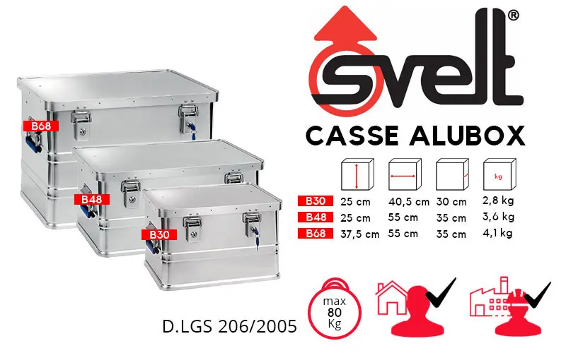 Svelt ALUBOX B30, B48 e B68 - Casse in Alluminio per Trasporto e Stoccaggio