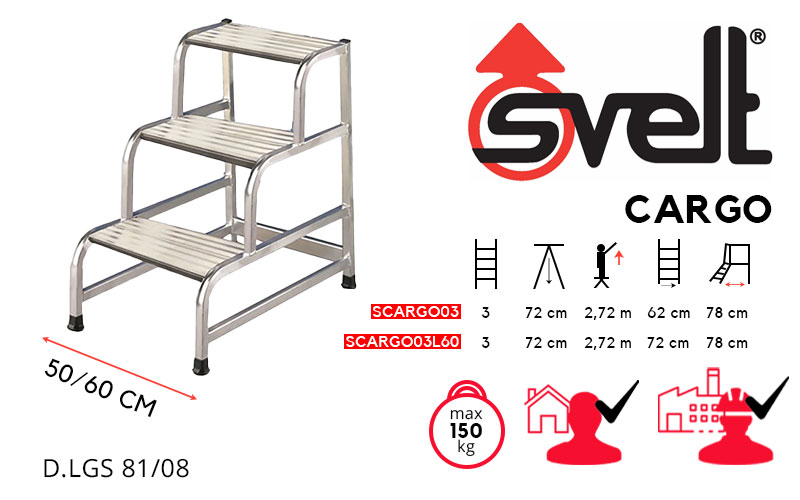 Svelt Cargo SCARGO03 SCARGO03L60 - Professional 3-step stool